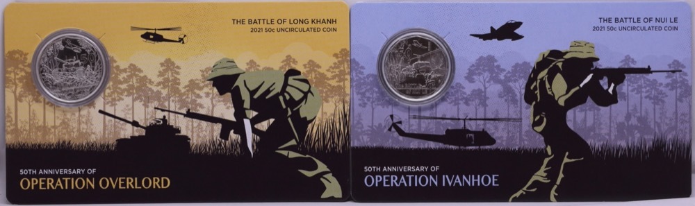 2021 50 Cent 2 Coin Set Famous Vietnam Battles Long Khan and Nui Le product image