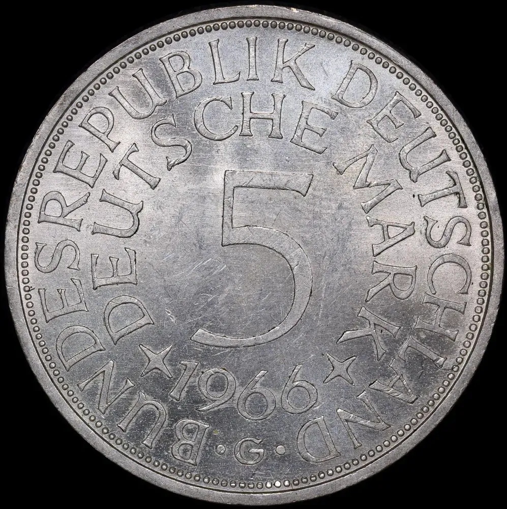 Germany 1966-G Silver 5 Marks KM#112 Uncirculated product image