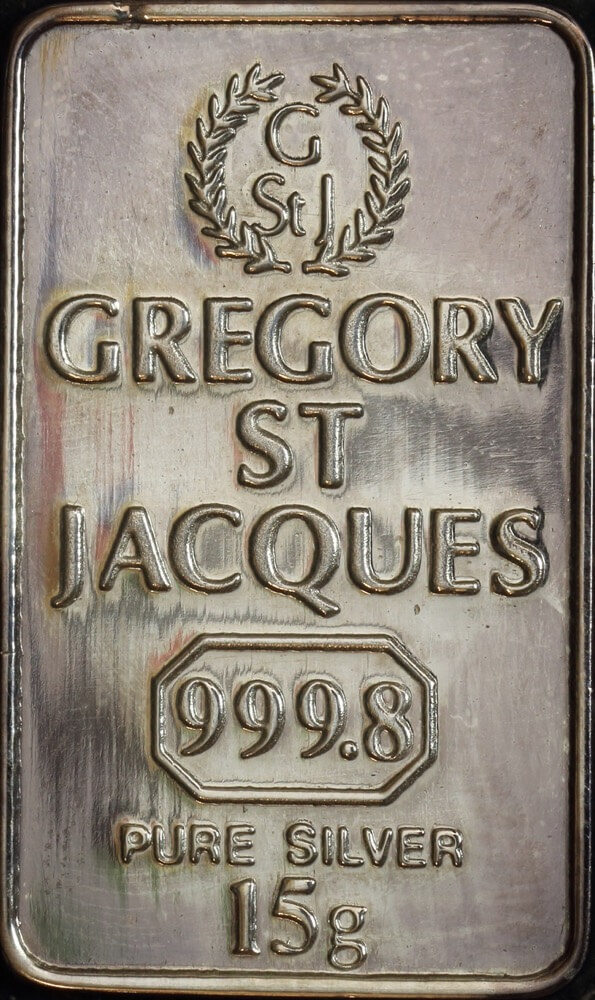 Gregory St Jacques Silver 15g Ingot 99.98% Pure product image