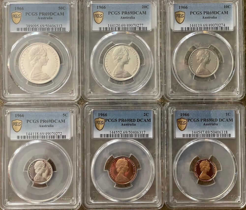 1966 Proof Coin Set Light Blue Case PCGS PR69DCAM product image