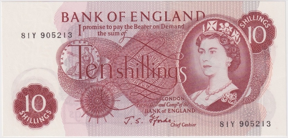 Great Britain 1966 Ten Shillings Fforde 373c Uncirculated product image