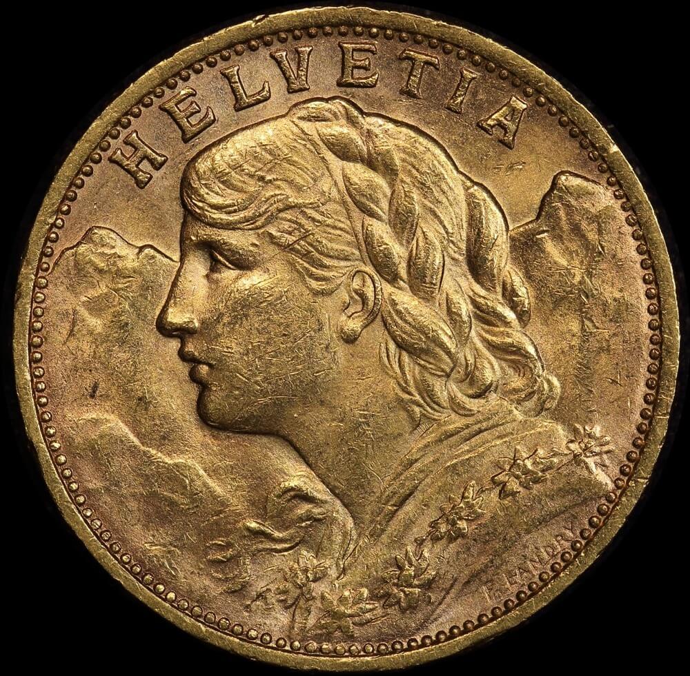 Switzerland 1930 L-B Gold 20 Francs KM#35.1 about Unc product image