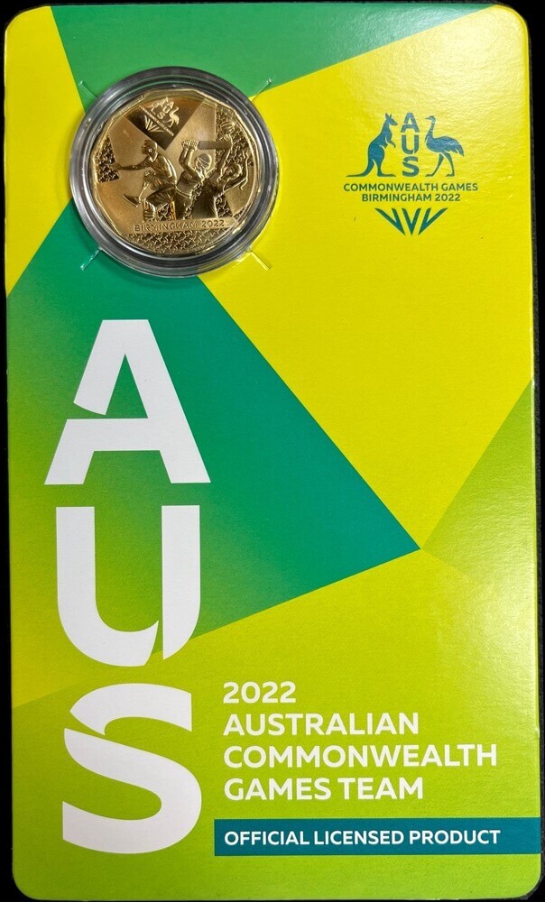 2022 Unc Gold Plated 50c Coin on Card Commonwealth Games Team product image