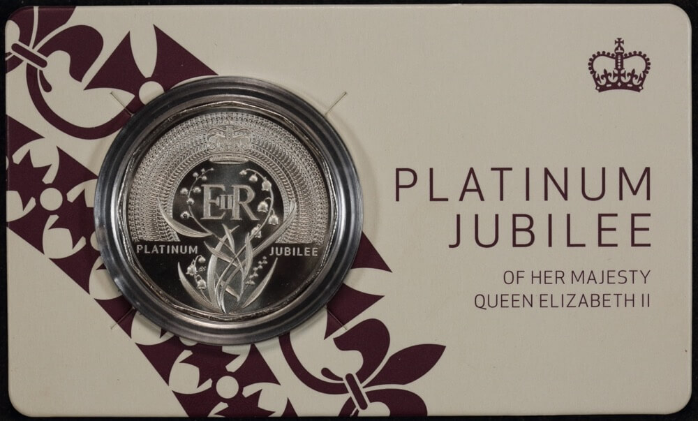 2022 Unc 50c Coin on Card QEII Platinum Jubilee product image