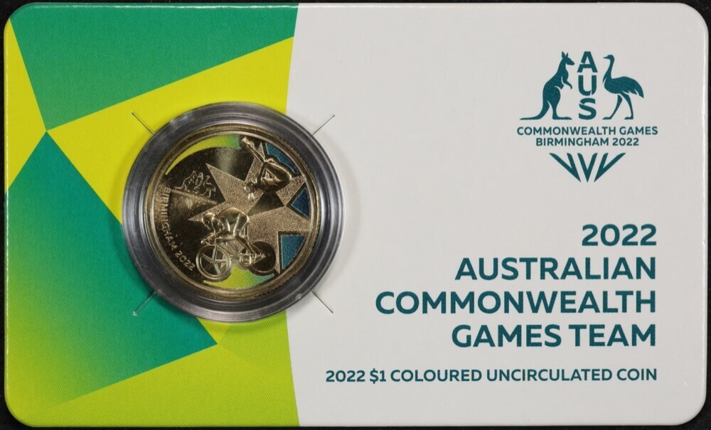 2022 Coloured 1 Dollar Coin Birmingham Commonwealth Games product image