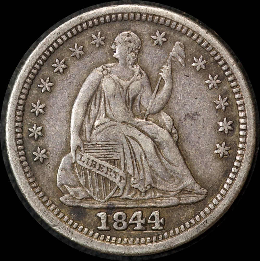 United States 1844 Silver Half Dime good VF product image