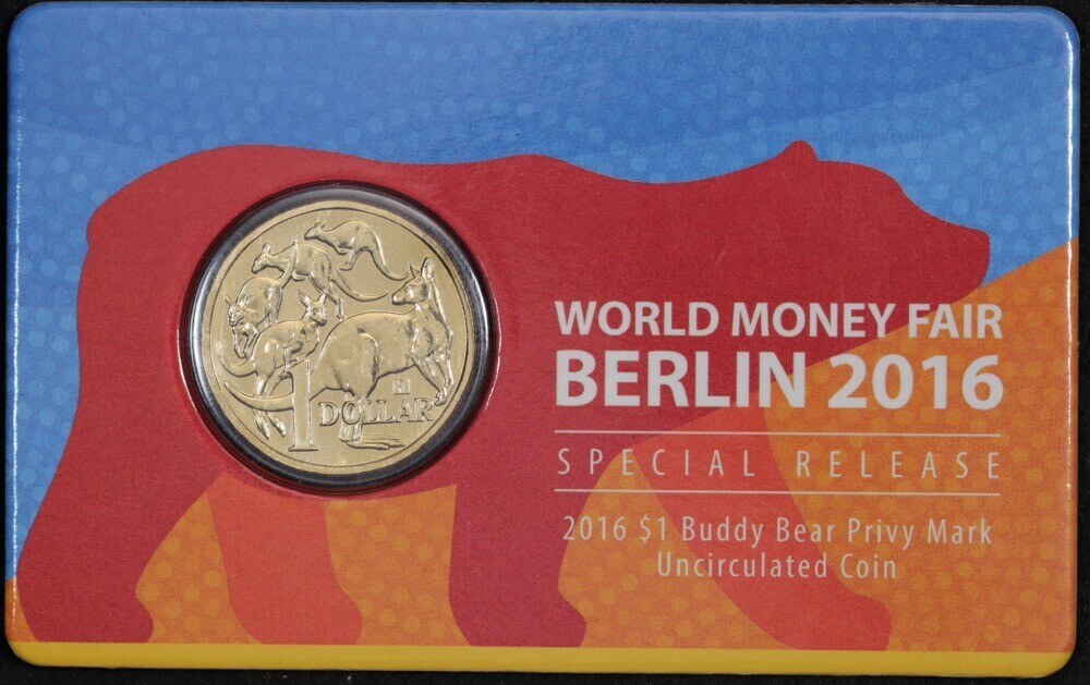 2016 $1 Unc Coin in Card Berlin World Money Fair product image