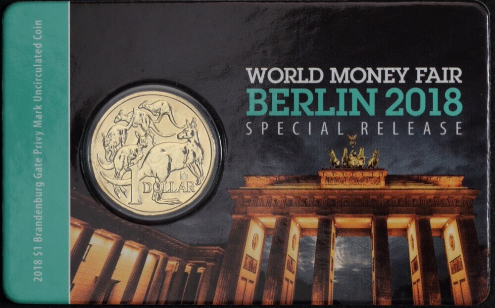 2018 $1 Unc Coin in Card Berlin World Money Fair product image