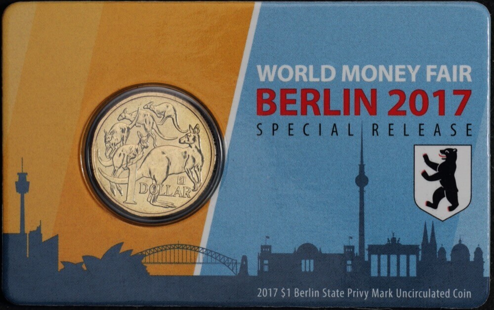 2017 $1 Unc Coin in Card Berlin World Money Fair product image