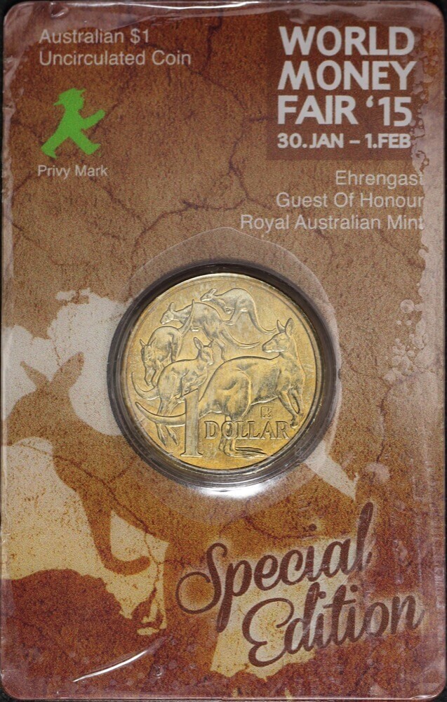 2015 $1 Unc Coin in Card Berlin World Money Fair product image