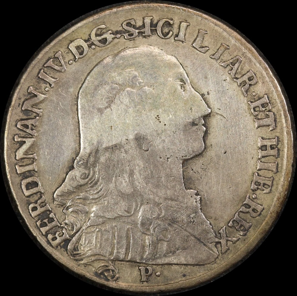 Italian States (Naples) 1792 Silver 60 Grana KM# 211 good Fine product image