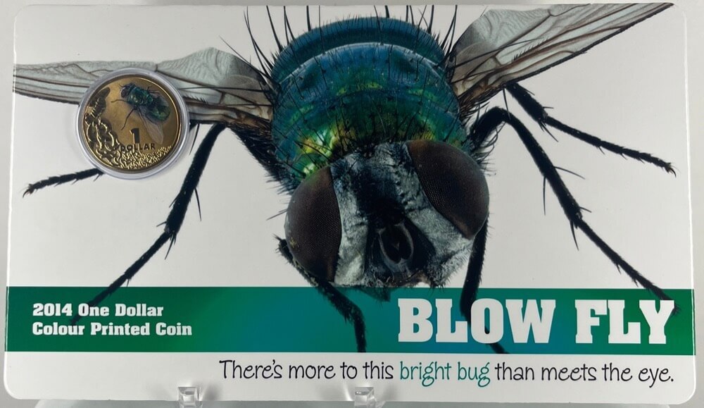 2014 1 Dollar Coloured Carded Coin - Bright Bugs Blow Fly product image