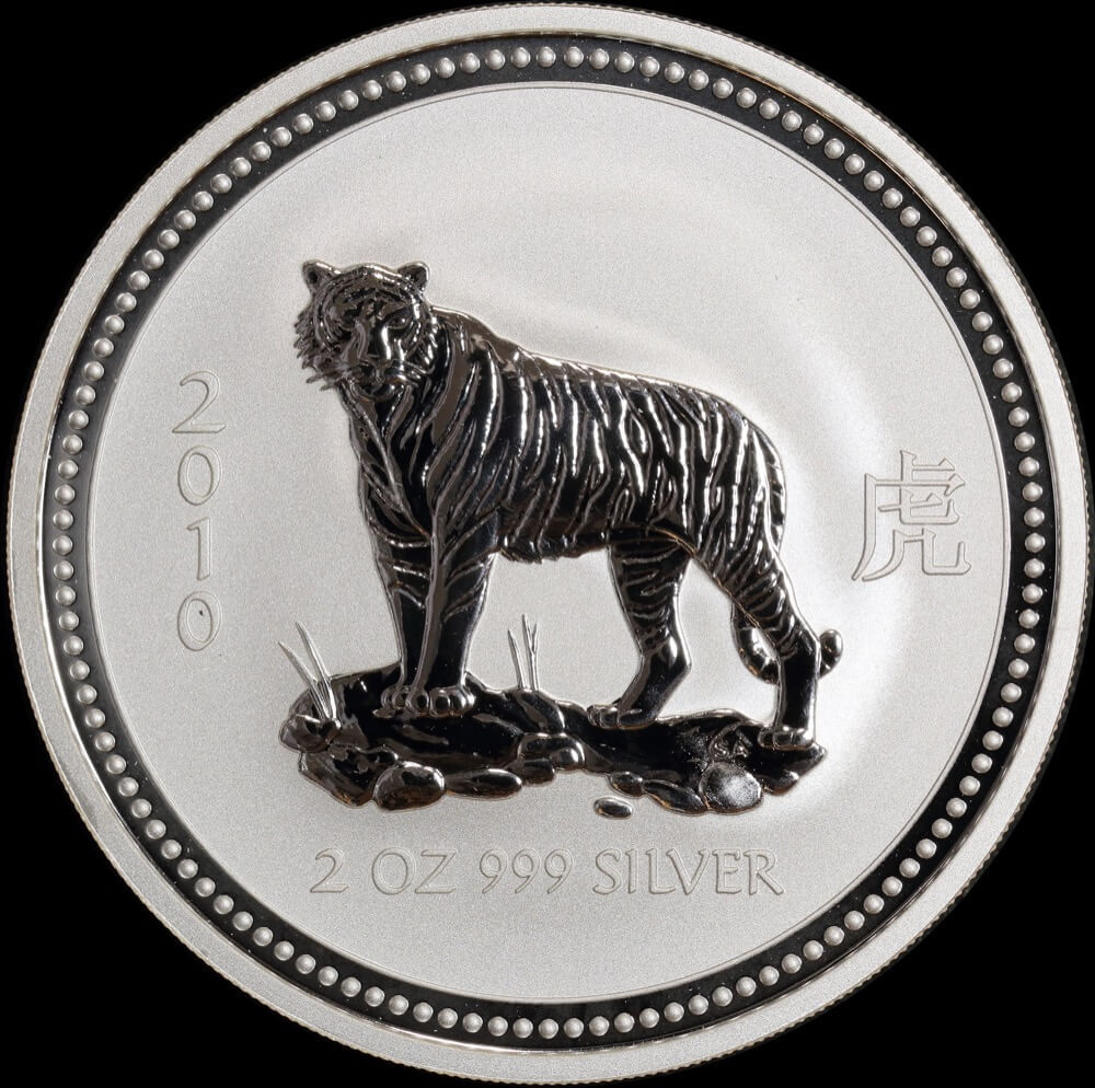 2010 Silver 2oz Unc Coin Lunar Tiger - Series I product image