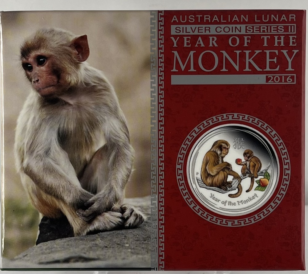 2016 Silver Lunar Coloured Proof 1/2oz Coin Series II Monkey product image
