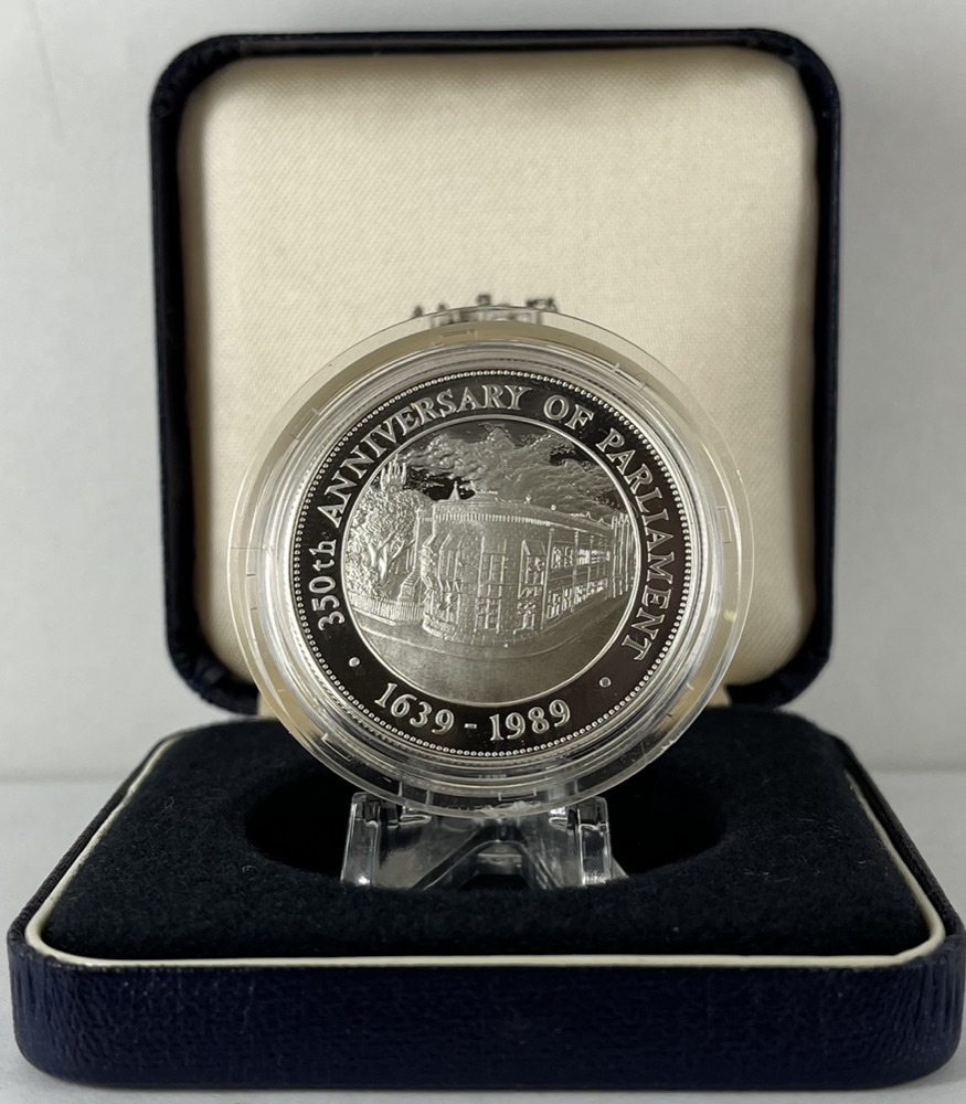 Barbados 1989 Silver 50 Dollars KM# 47  350th Anniversary of Parliament product image