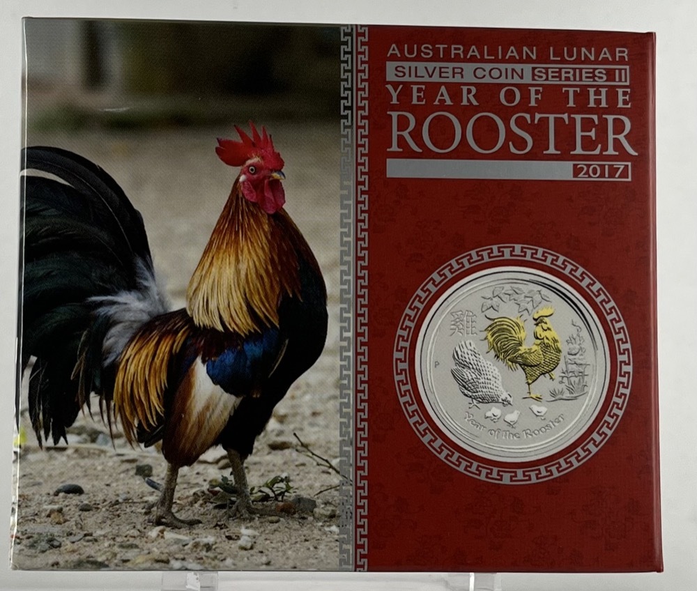 2017 Silver Lunar 1oz Gilded Coin Year of the Rooster product image