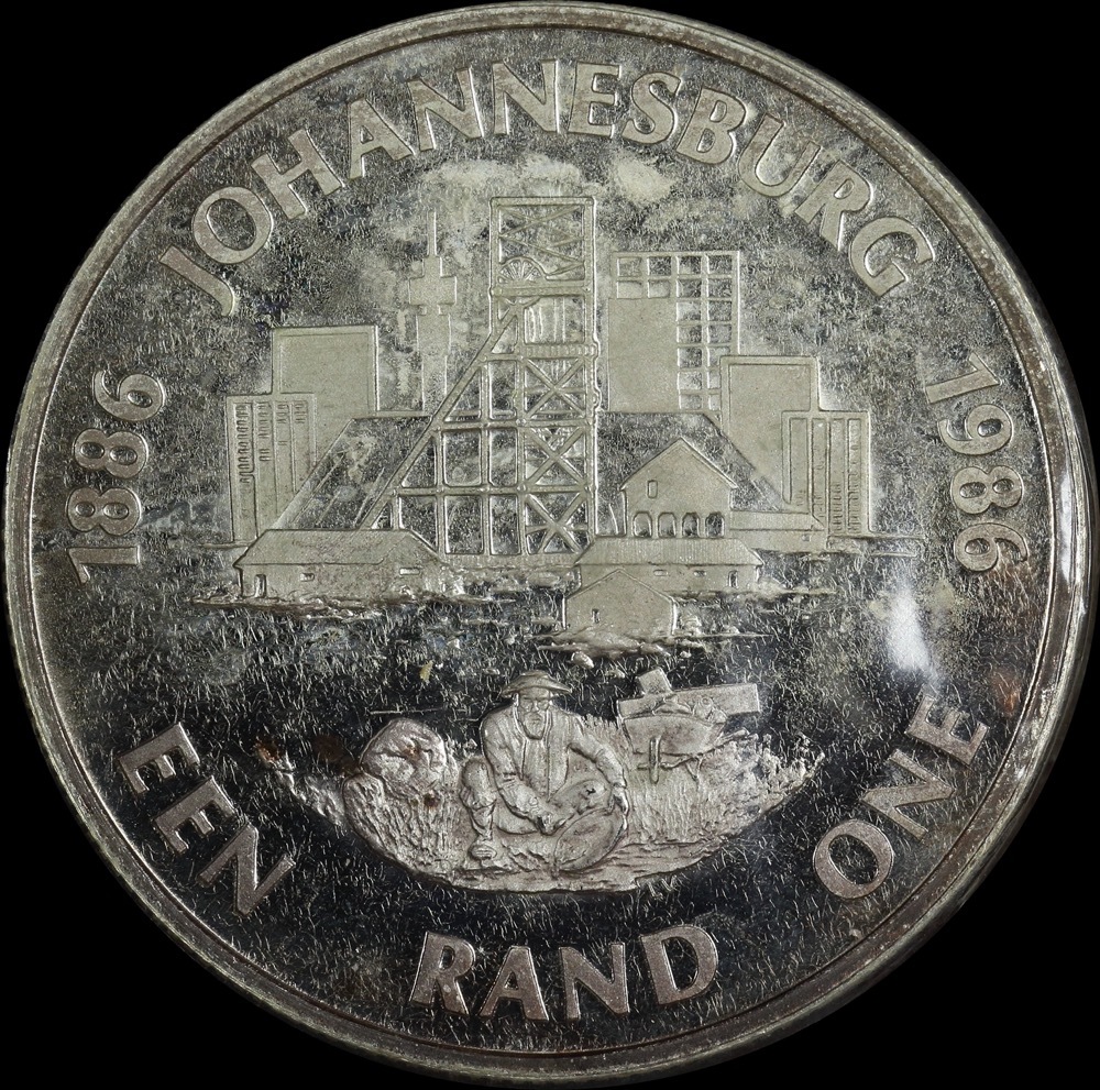 South Africa 1986 Proof Silver 1 Rand Centenary of Johannesburg product image