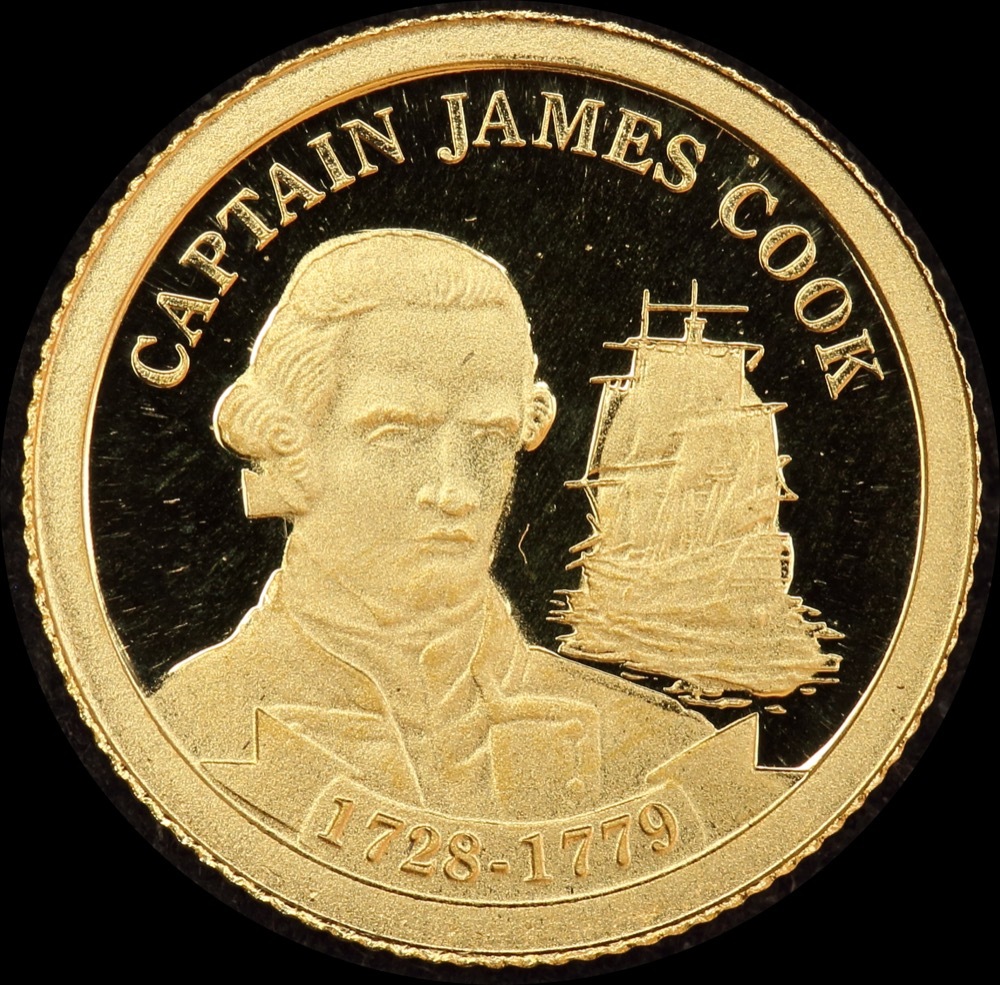 Cook Islands 2009 Gold Proof 1 Dollar Coin Captain Cook product image