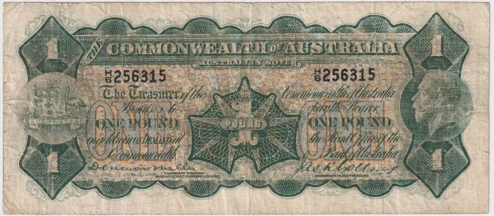 1923 One Pound Miller/Collins R23b about Fine product image
