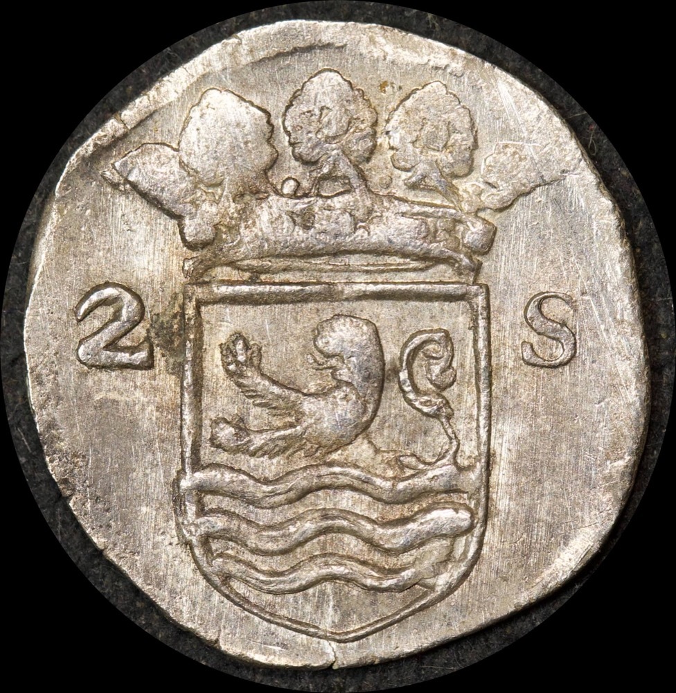Netherlands (Zeeland) 1711 Silver 2 Stuivers KM#59 good EF ex Zuytdorp Shipwreck product image