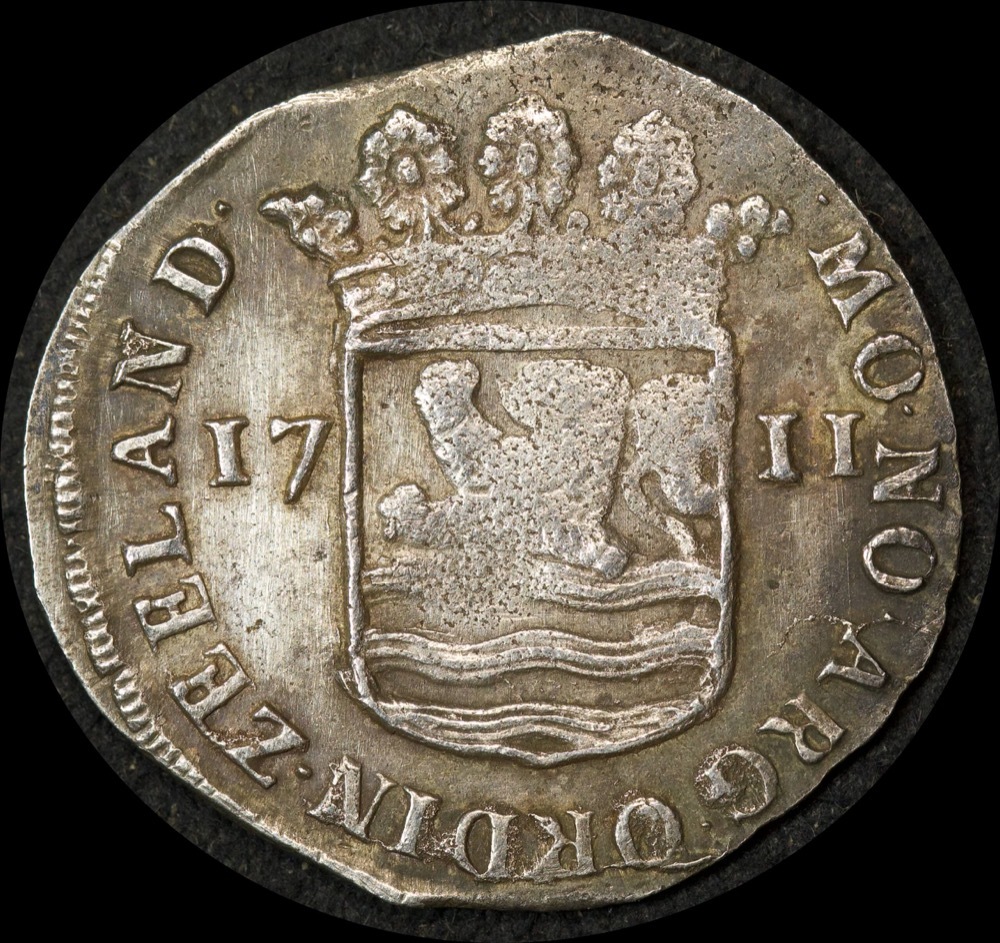 Netherlands (Zeeland) 1711 Silver 6 Stuivers KM#50 good VF ex Zuytdorp Shipwreck product image