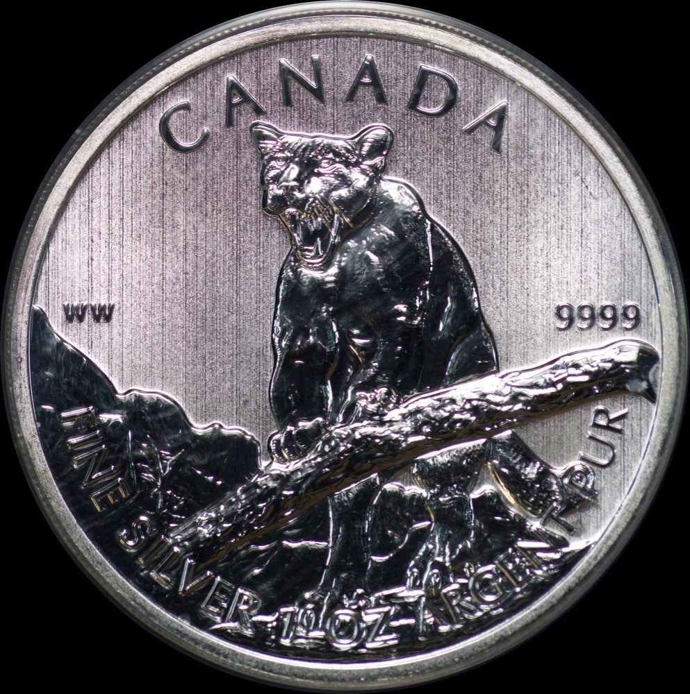 Canada 2012 Silver 5 Dollar 1oz Cougar Uncirculated product image