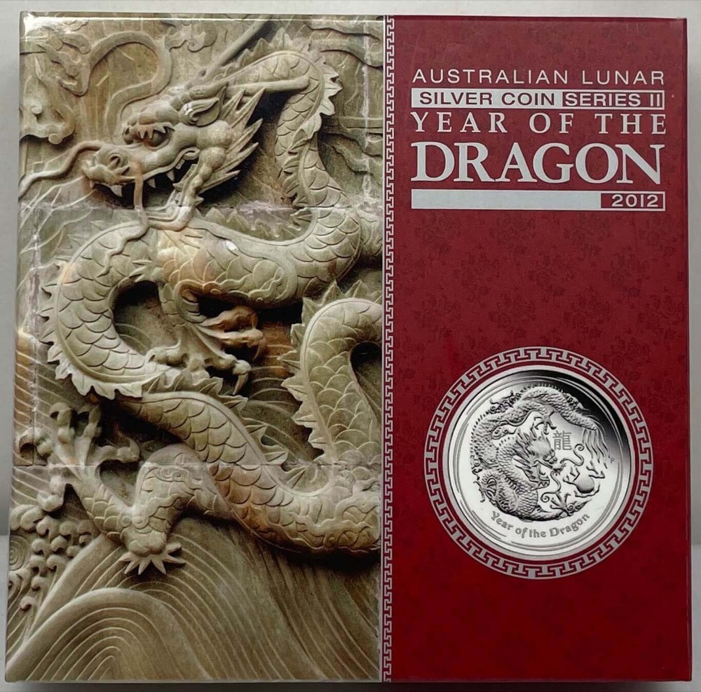 2012 Silver 5oz Proof Coin Lunar Year of the Dragon product image