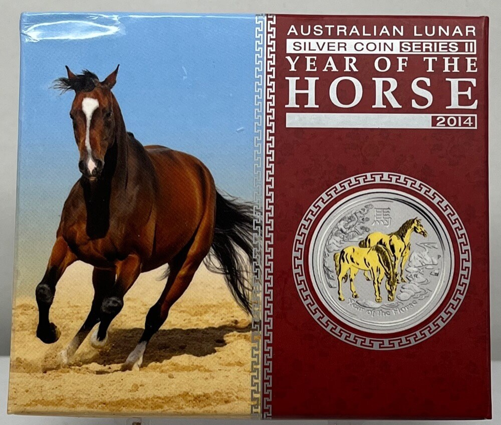 2014 Silver 1oz Gilded Coin Lunar Year of the Horse product image