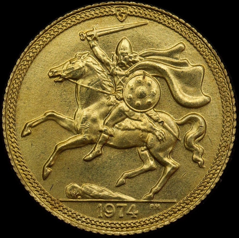 Isle of Man 1974 Gold Half Sovereign KM#26 about Unc product image