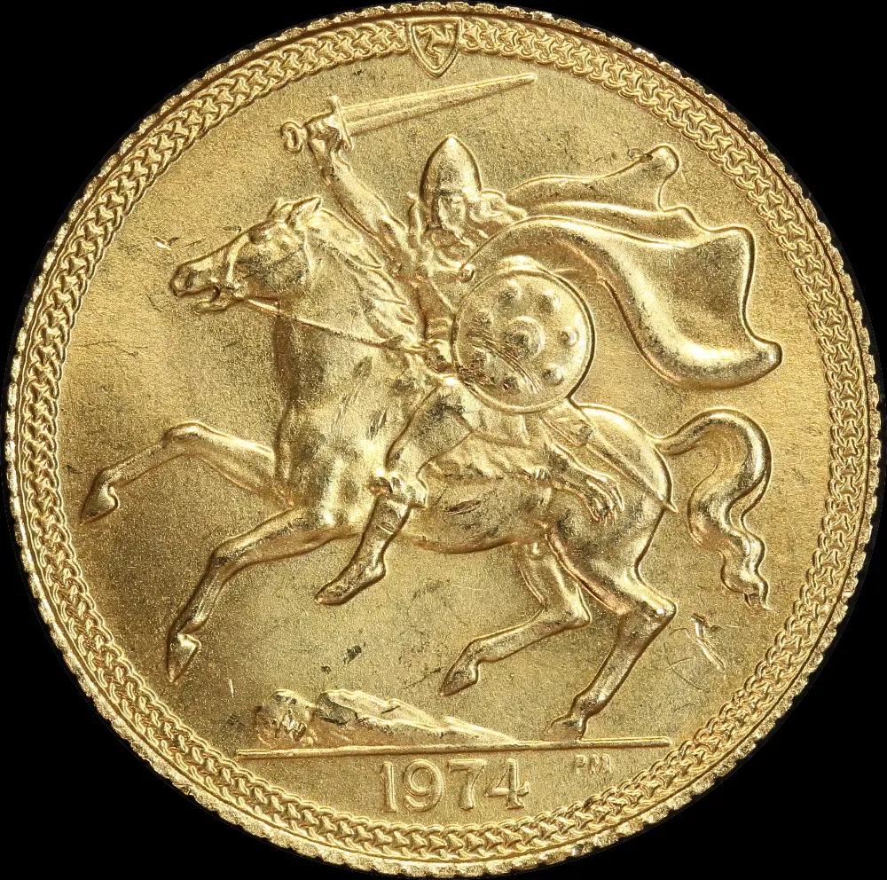 Isle of Man 1974 Gold Half Sovereign KM#26 about Unc product image
