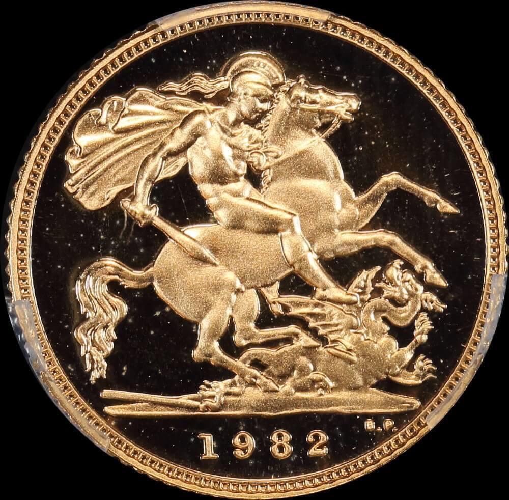 Great Britain 1982 Gold Proof Half Sovereign PCGS PR69DCAM product image