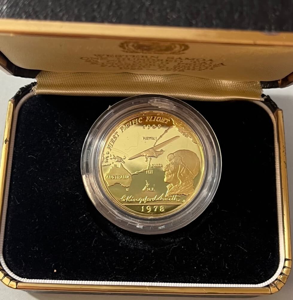Samoa 1978 Gold 100 Tala KM# 29 Kingsford Smith Anniversary product image