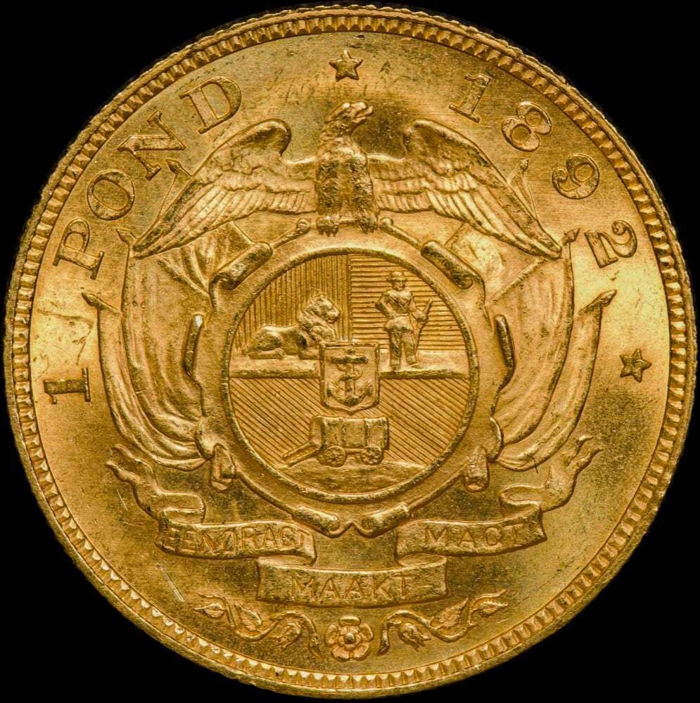 South Africa 1892 Gold Pond Double Shaft KM# 10.1 PCGS MS63 product image