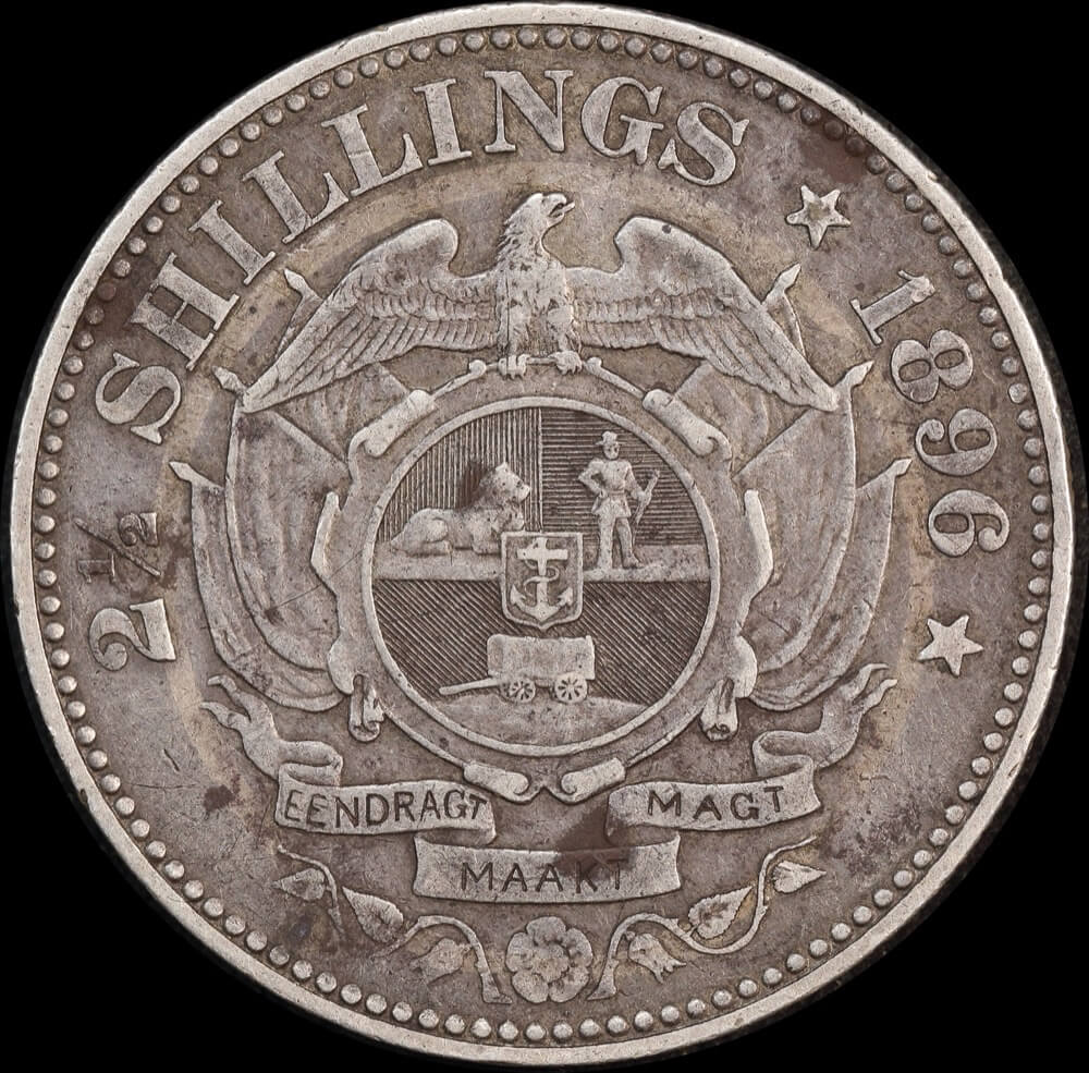 South African 1896 Silver 2-1/2 Shillings KM#7 Extremely Fine product image
