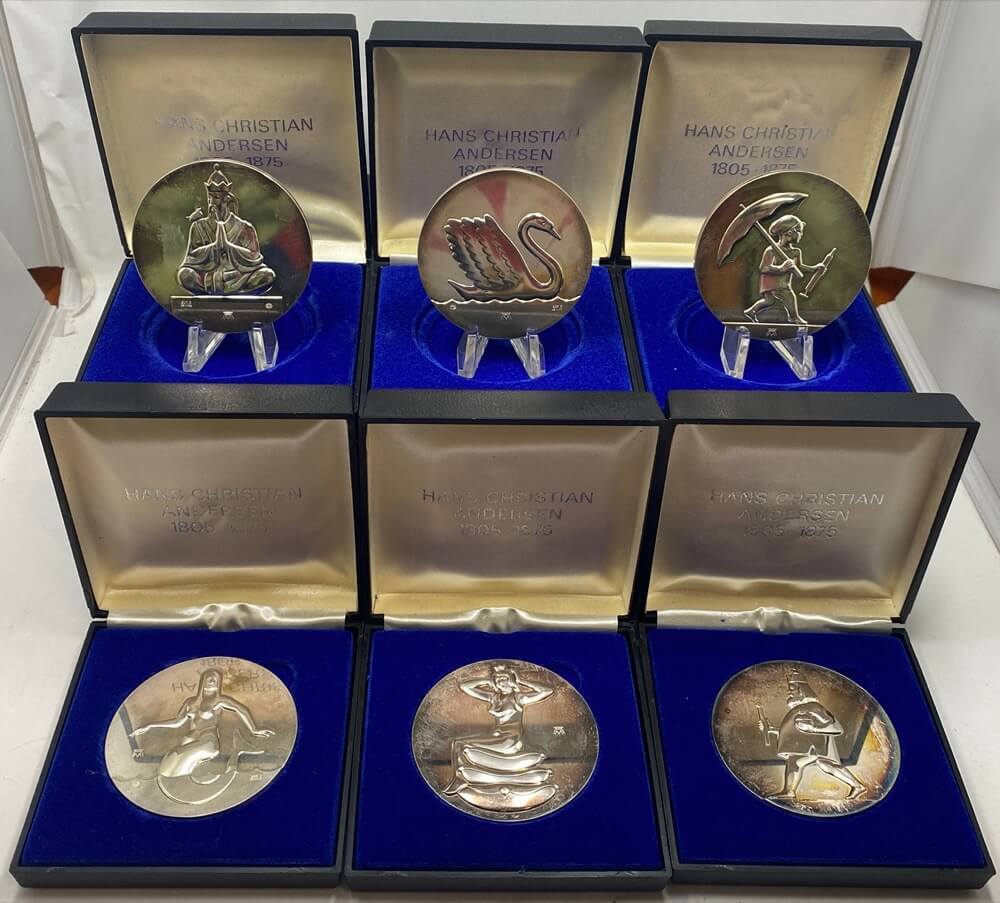 1975 Georg Jensen Silver Medal Set Hans Christian Andersen product image