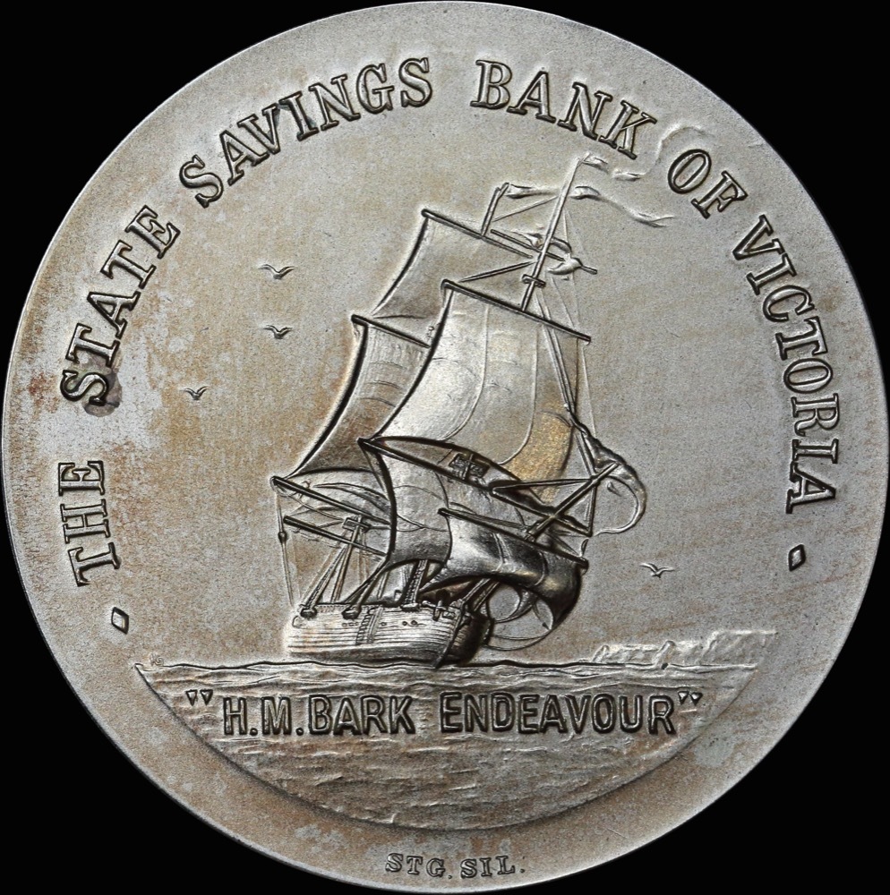 1970 State Savings Bank of Victoria Silver Medallion Cook Bicentennial product image