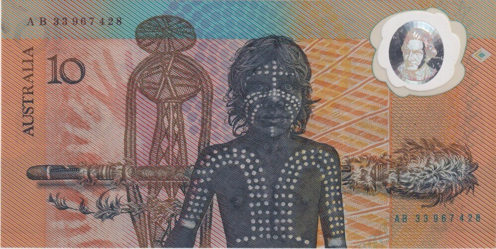 1988 $10 Note Bicentennial 1st issue AB 33 Last Prefix Johnston/Fraser R310aL about Unc product image