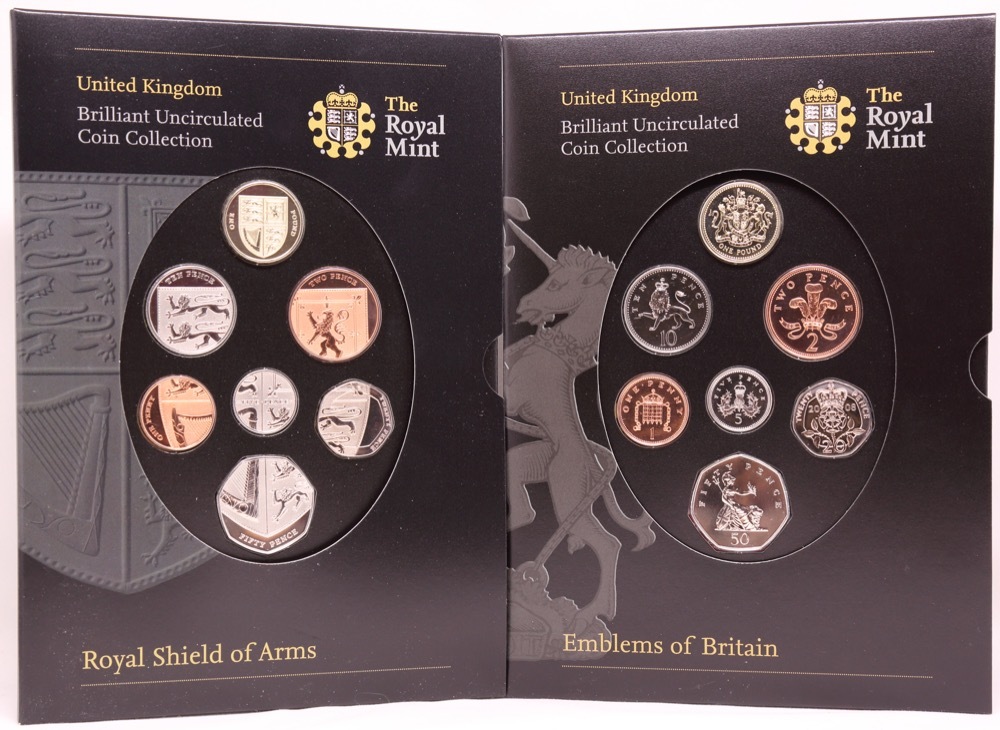 United Kingdom 2008 Uncirculated Mint Coin Sets (14 coins) Emblems of Britain / Royal Shield of Arms product image
