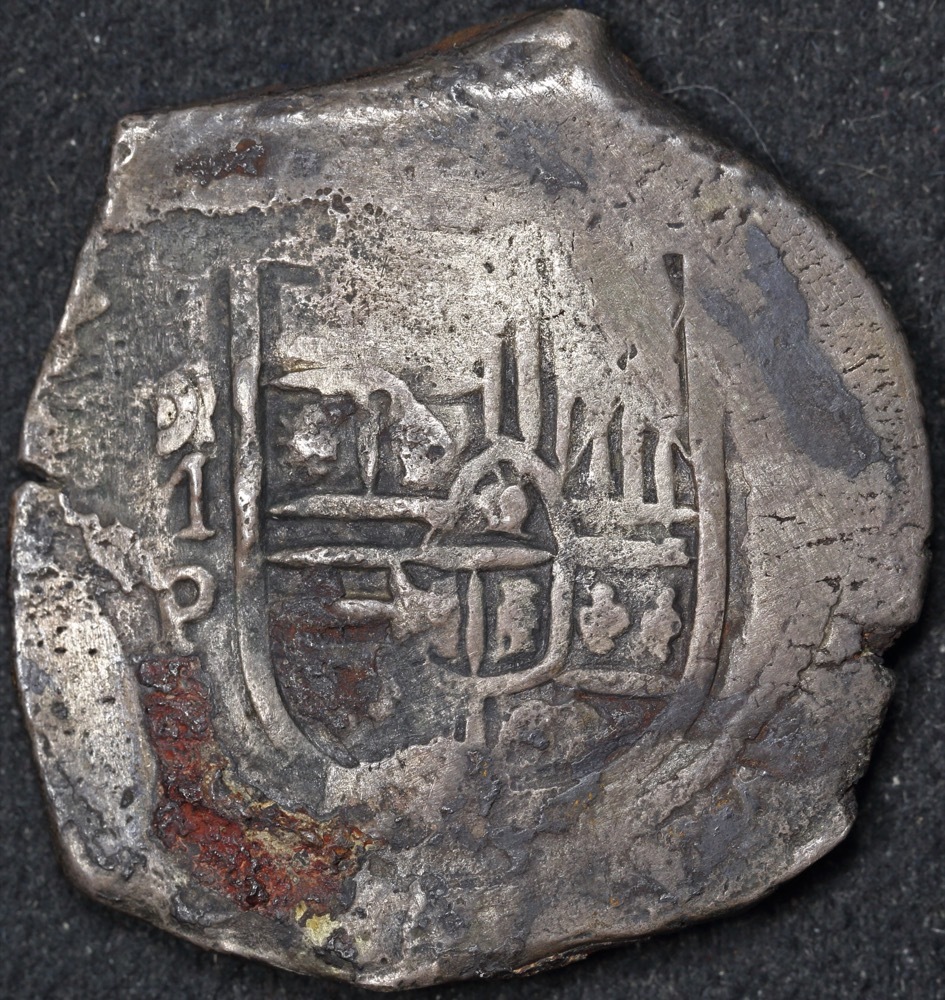 Mexico ca 1652 Silver 8 Reales ex Gilt Dragon Shipwreck Very Good WAM Cert # 2032 product image