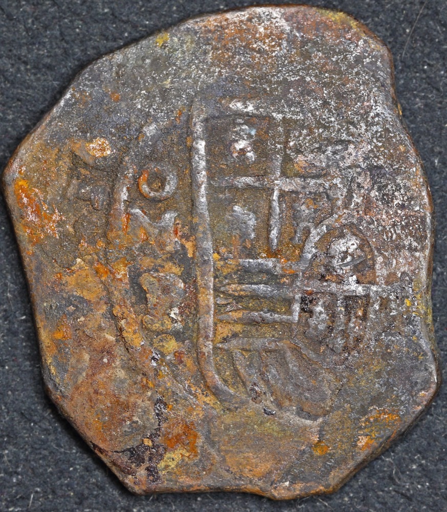 Mexico ca 1652 Silver 4 Reales ex Gilt Dragon Shipwreck Very Good WAM Cert # 2035 product image