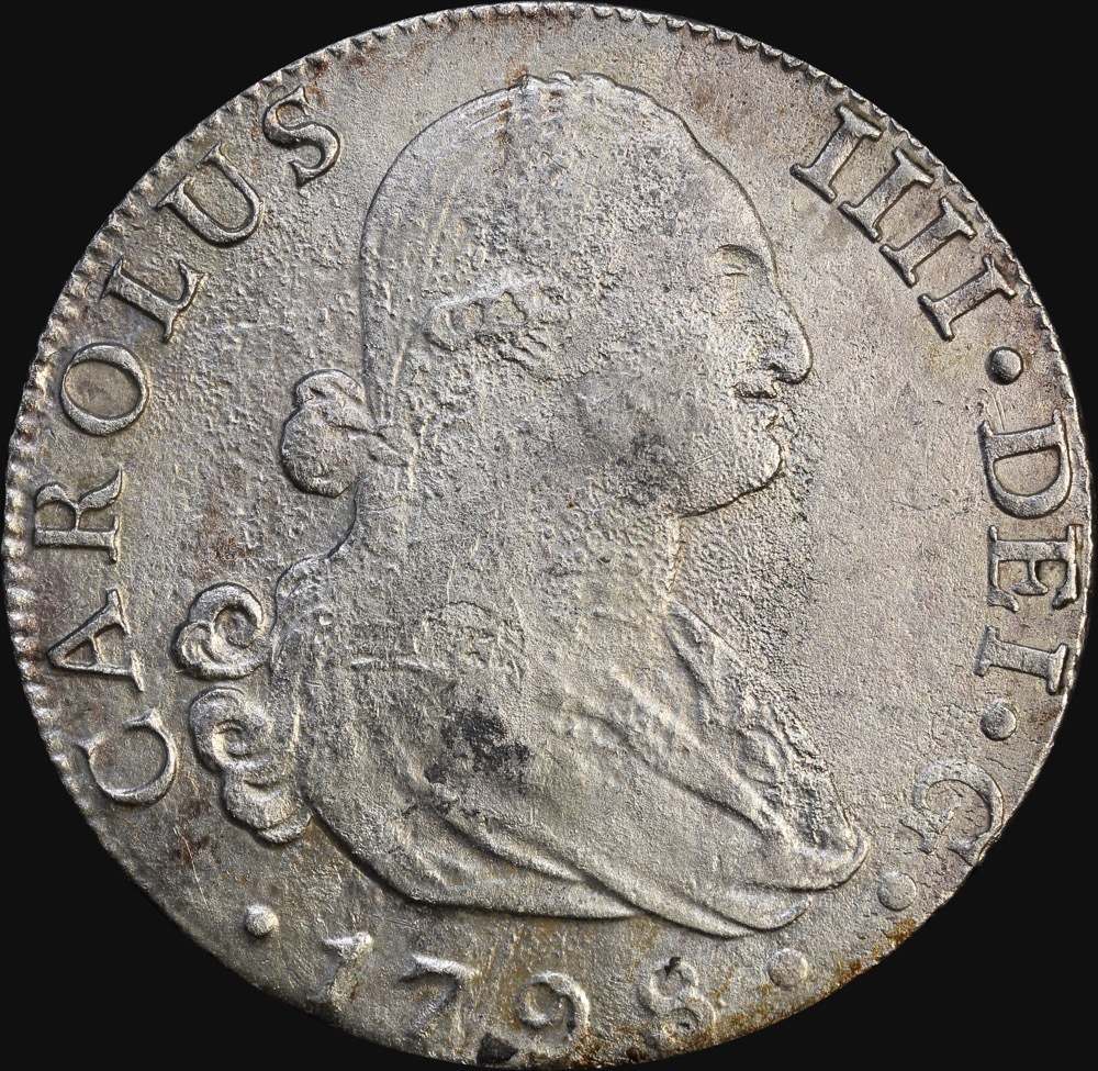 Spain 1798 Silver 8 Reales KM#432.1 ex Rapid Shipwreck AVF product image