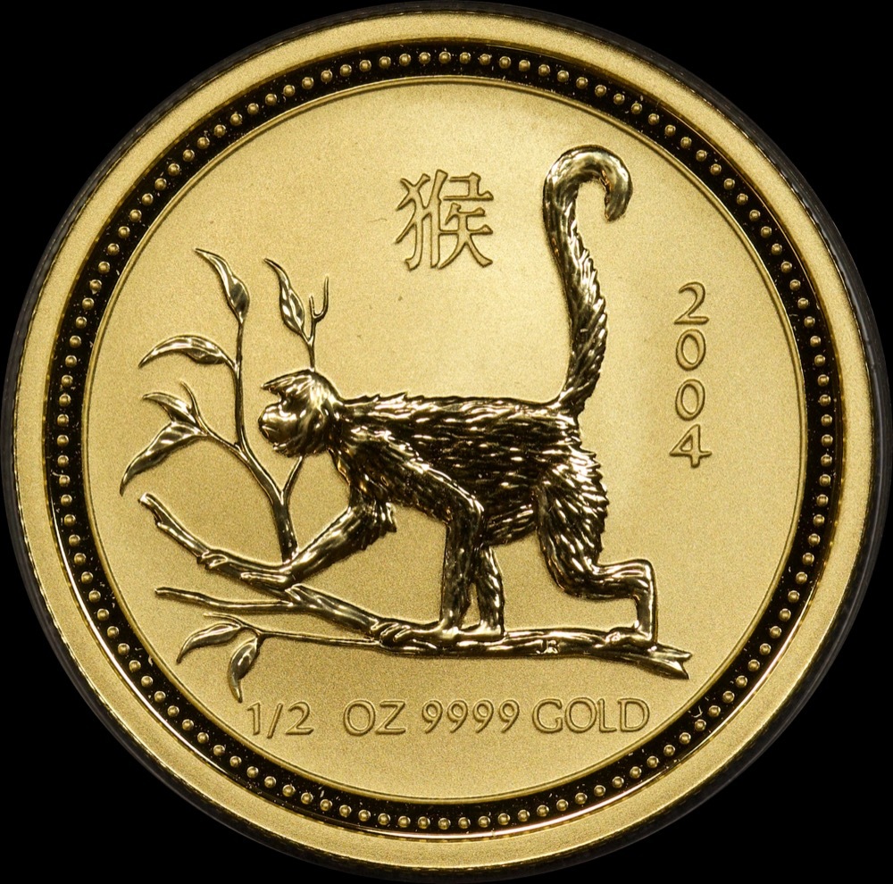 2004 Gold Lunar Half Ounce Coin Series I - Monkey product image