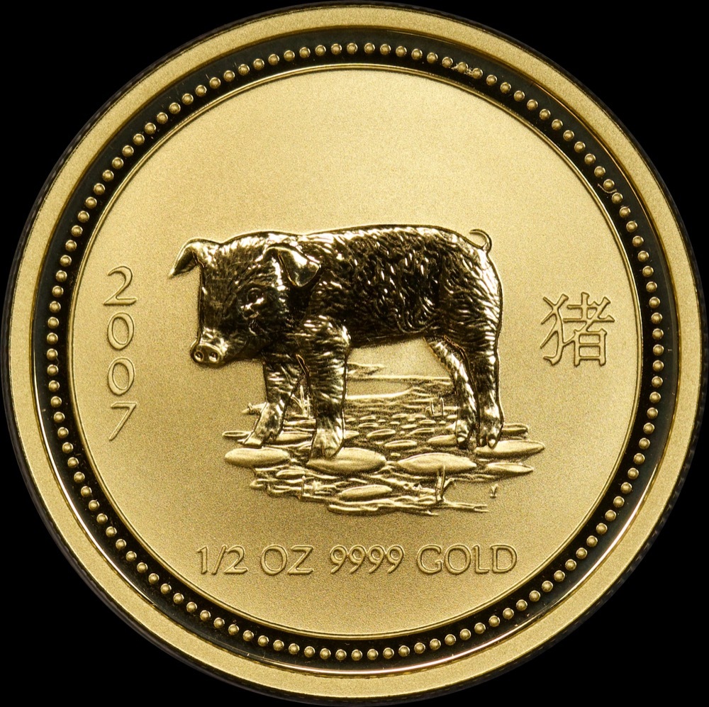 2007 Gold Lunar Half Ounce Coin Series I - Pig product image