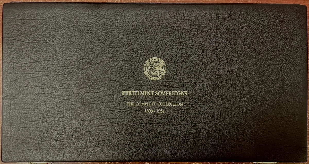 Complete Date Set of 33 Perth Mint Sovereigns in Custom Case product image
