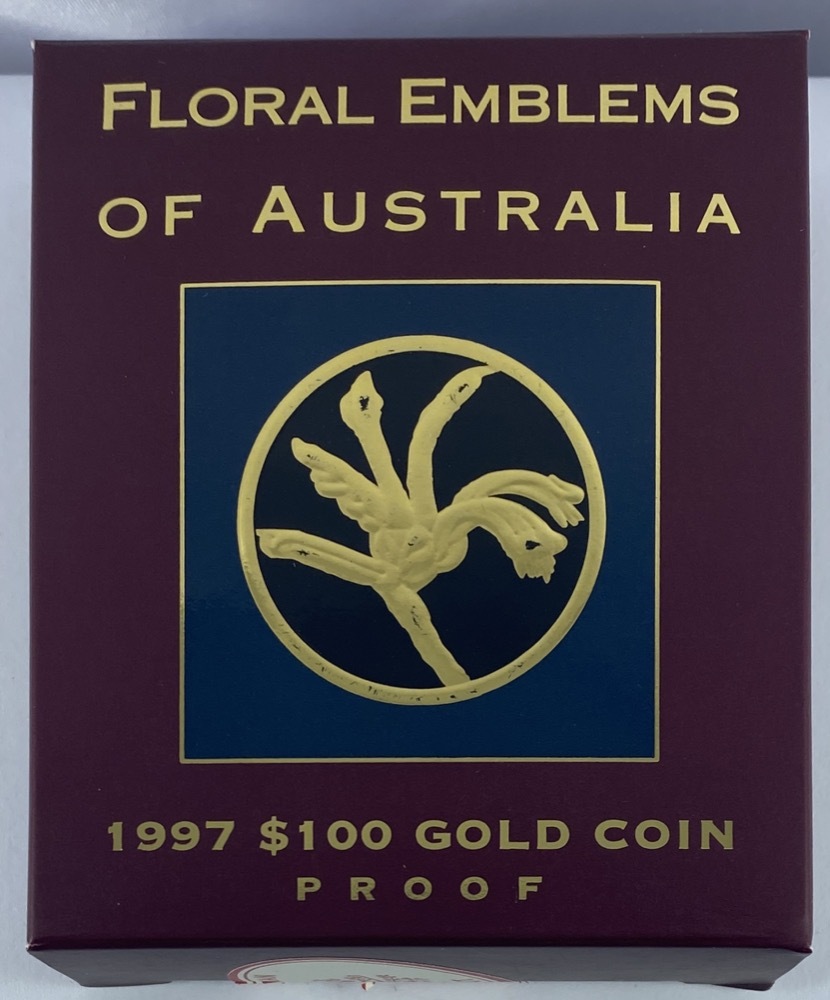 1997 100 Dollar Gold Proof Coin Floral Emblems - Kangaroo Paw product image