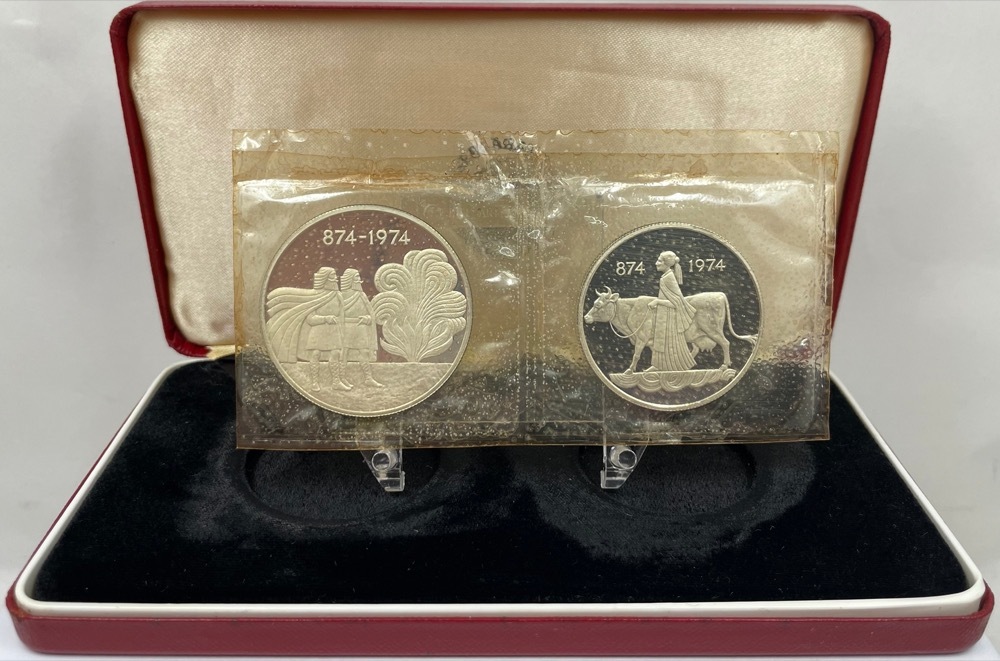 Iceland 1974 Silver Two Coin Proof Set product image