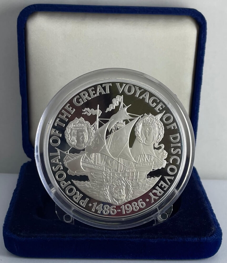 Turks and Caicos Islands 1986 Silver 50 Crowns 500th Anniversary product image