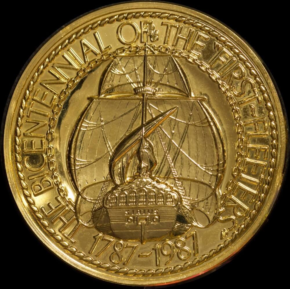 1987 Gold Plated Medal Bicentennial of First Fleet Departure product image