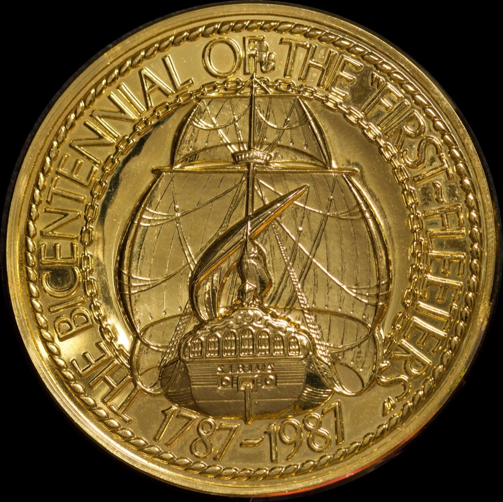 1987 Gold Plated Medal Bicentennial of 1st Fleet Departure product image