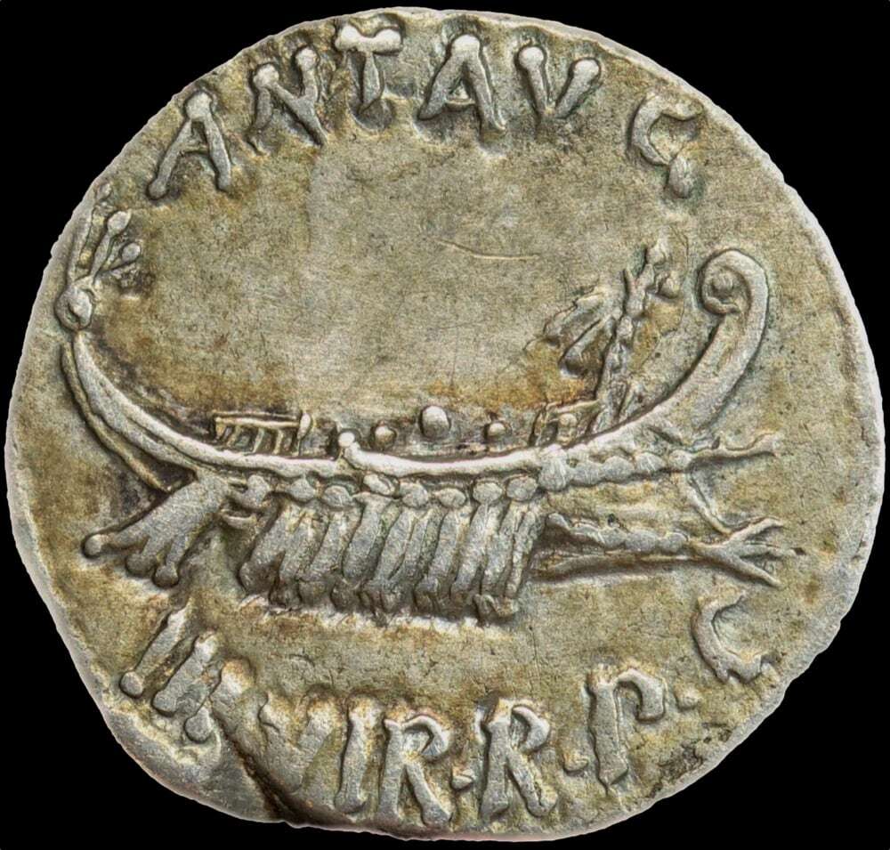 Ancient Rome (Republican) 32-31BC Mark Antony Silver Denarius RRC 544/35 Good VF product image